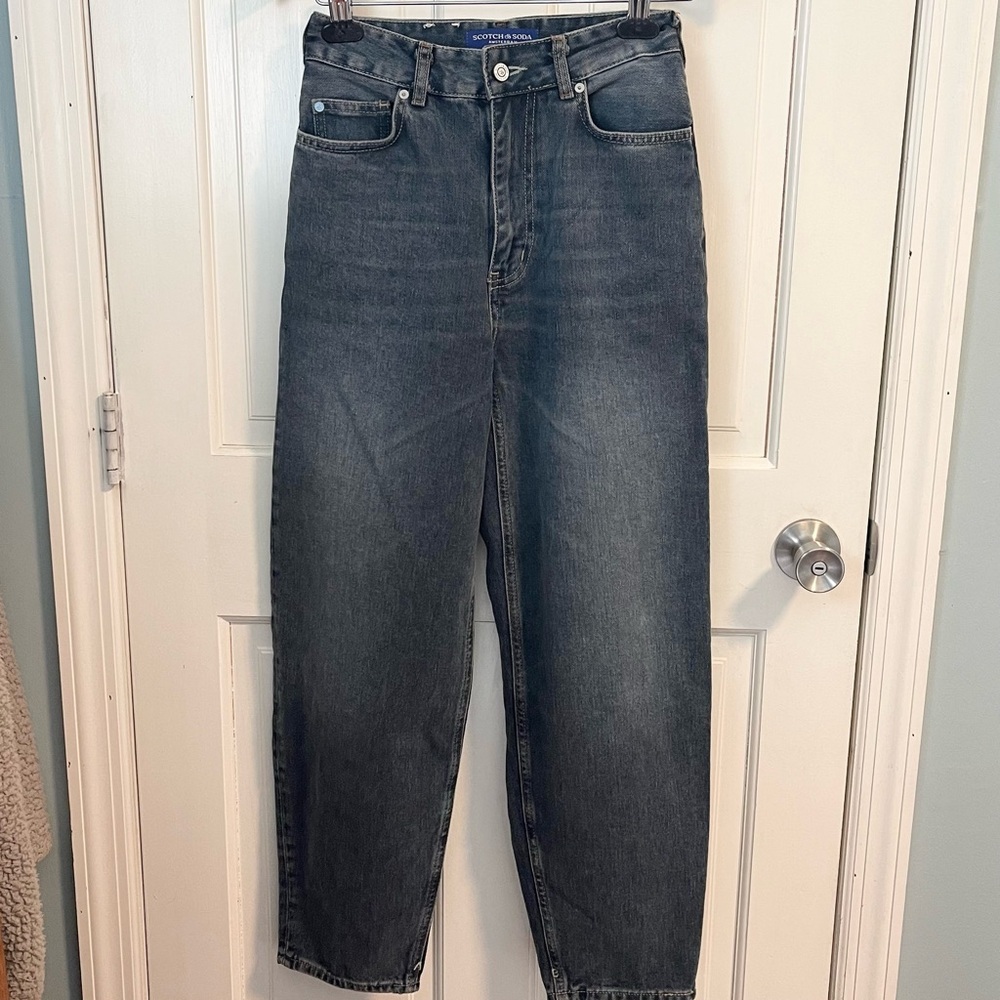 Scotch and Soda The Tide Workwear Balloon Jeans 25 Barrel Leg Dark Wash Baggy - Picture 3 of 13